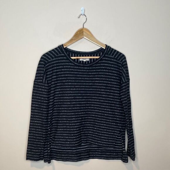 Madewell Marled Striped Top with Hi Lo Hem - Picture 3 of 7
